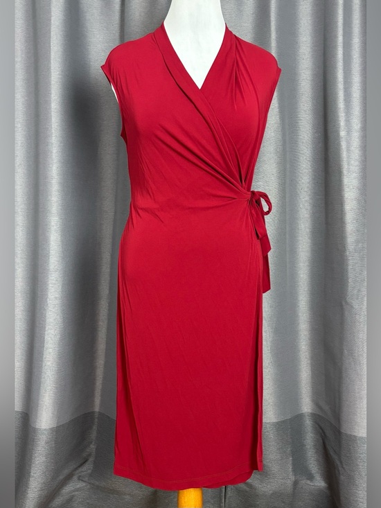 BCBGMaxAzria Dresses & Skirts - Vintage Y2K BCBGMaxAzria Burgundy Sleeveless Wrap Midi Dress with Side Tie L